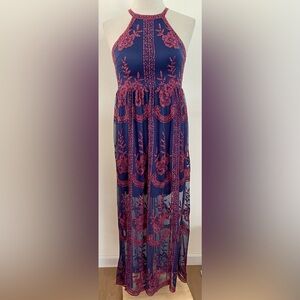 Alter’d State | Embroidered Maxi | Mesh Overlay | Coverup | Women’s M
